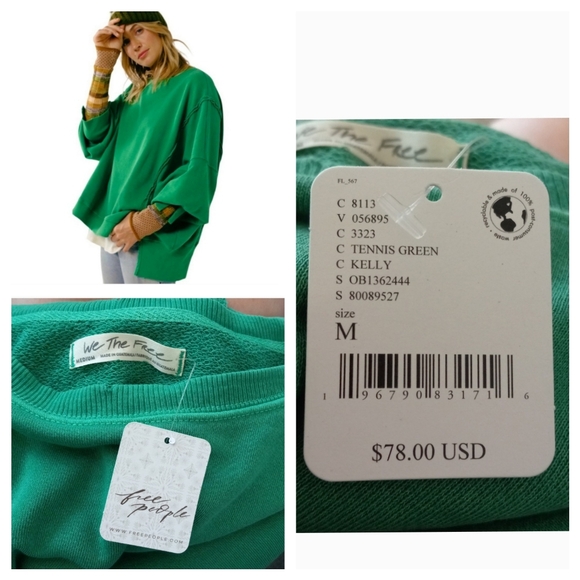 NWT FREE PEOPLE CAMDEN TENNS GREEN SIZE MEDIUM - Picture 4 of 14